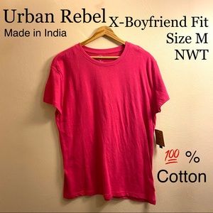 X-Boyfriend Fit Urban Rebel Cotton T-Shirt Tee Top